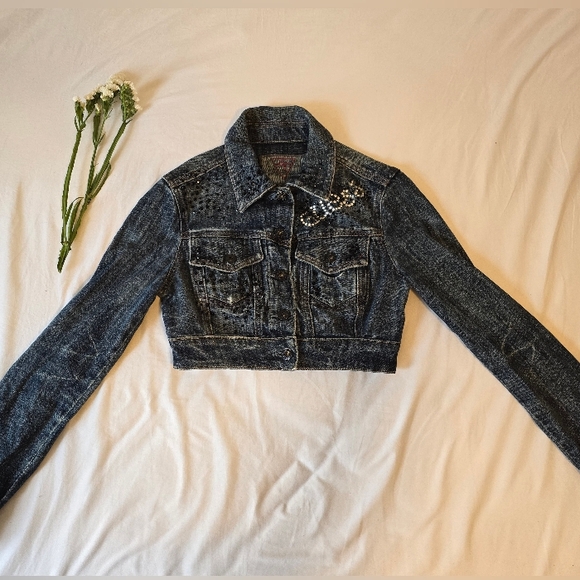 Vintage Guess Denim Crop Jacket - Picture 2 of 7